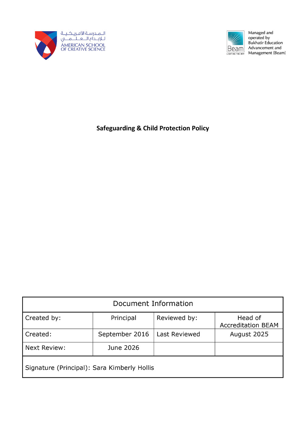 Safeguarding & Child Protection Policy