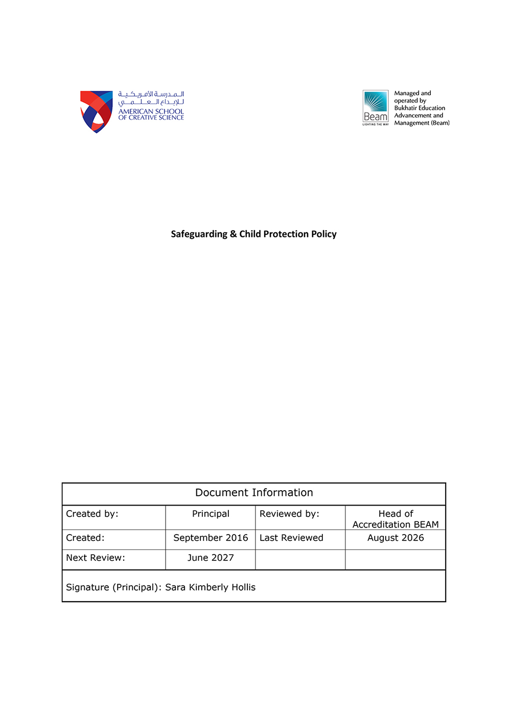 Safeguarding & Child Protection Policy